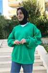 24K403600 - BENETTON - SOUL V YAKA ŞARDONLU SWEAT