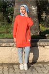 24K36440 - CORAL - SOUL PUANE BASİC KISA SWEAT