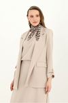 24Y5259 - BEJ - KOLU KATLAMALI BLAZER CEKET