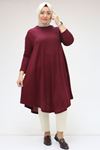 48098 Büyük Beden Mevlana Mir Tunik - Bordo